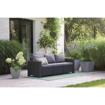 Keter zahradní pohovka 3místná California grafit, 199 x 68 x 72cm 